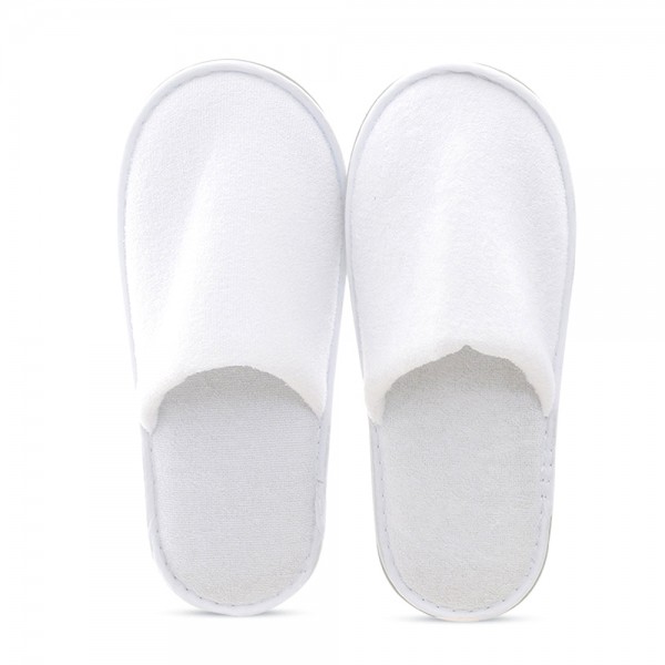 Disposable hotel terry cloth white slipper thickening nonslip slippers with custom logo 